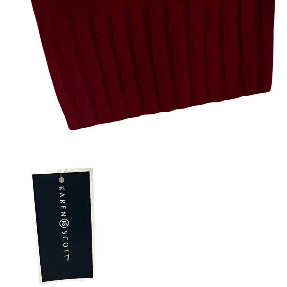 Karen Scott Red Reindeer Christmas Sweater Sequin Lights Ugly Holiday XL - Picture 5 of 5